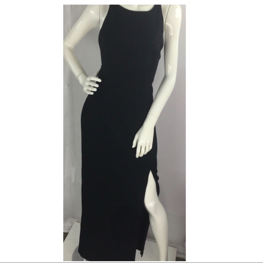 Roberta maxi black dress. Open back.